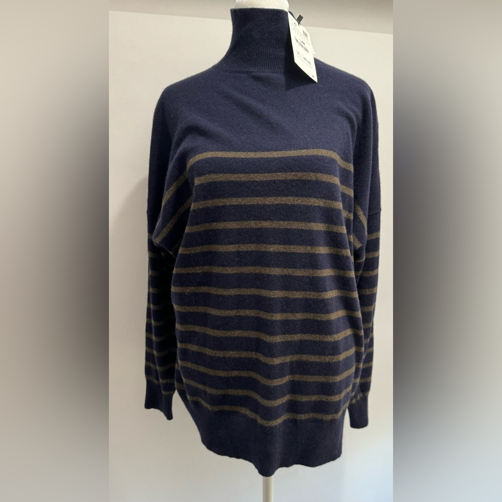 Zara Oversized Turtleneck Striped Sweater NWT